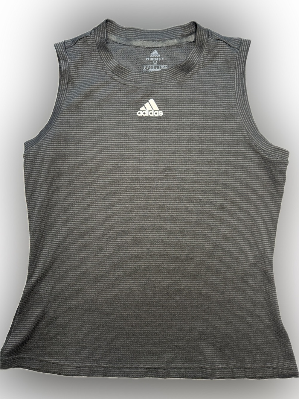 adidas Women’s Sleeveless Athletic Tank in Charcoal Gray/Black